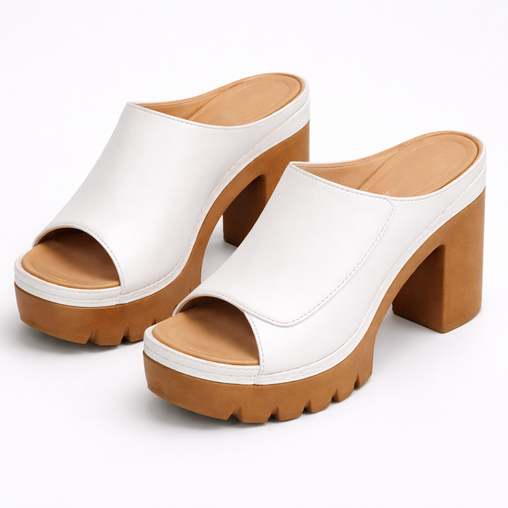 Cléophée™ — Mule talon bloc plateforme crantée allure urbaine