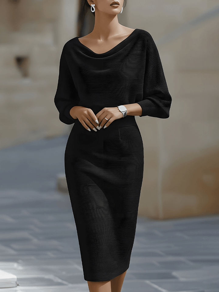 Clarisse™ — Robe midi drapée élégante intemporelle