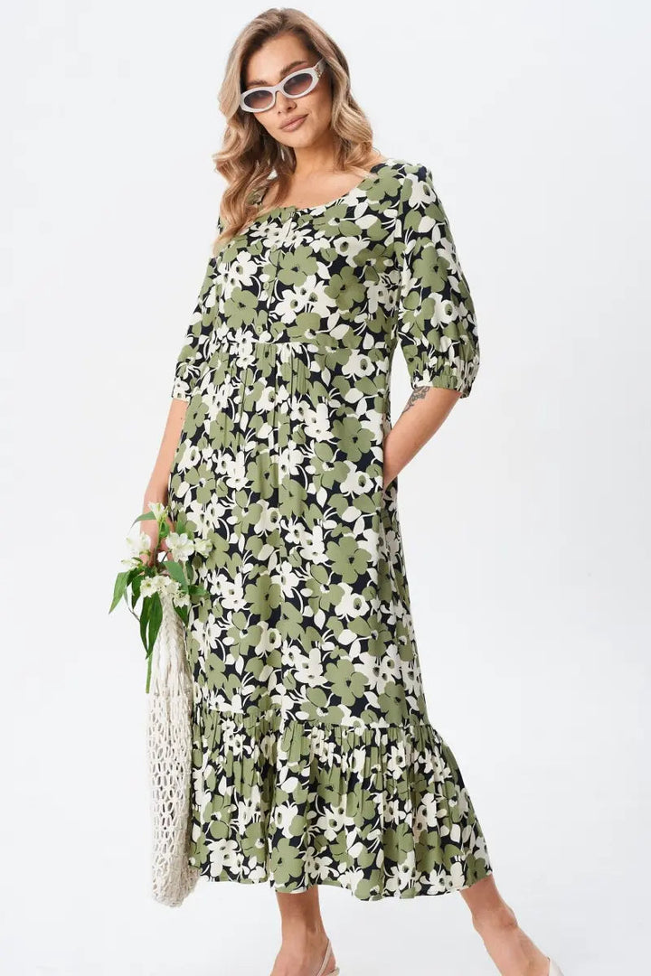 Florine™ — Robe midi florale élégante et féminine