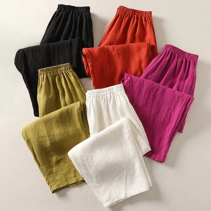 Amalia™ - Pantalon fluide en coton et lin