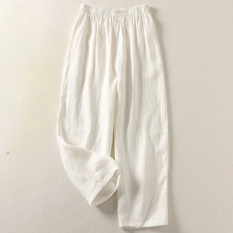 Amalia™ - Pantalon fluide en coton et lin
