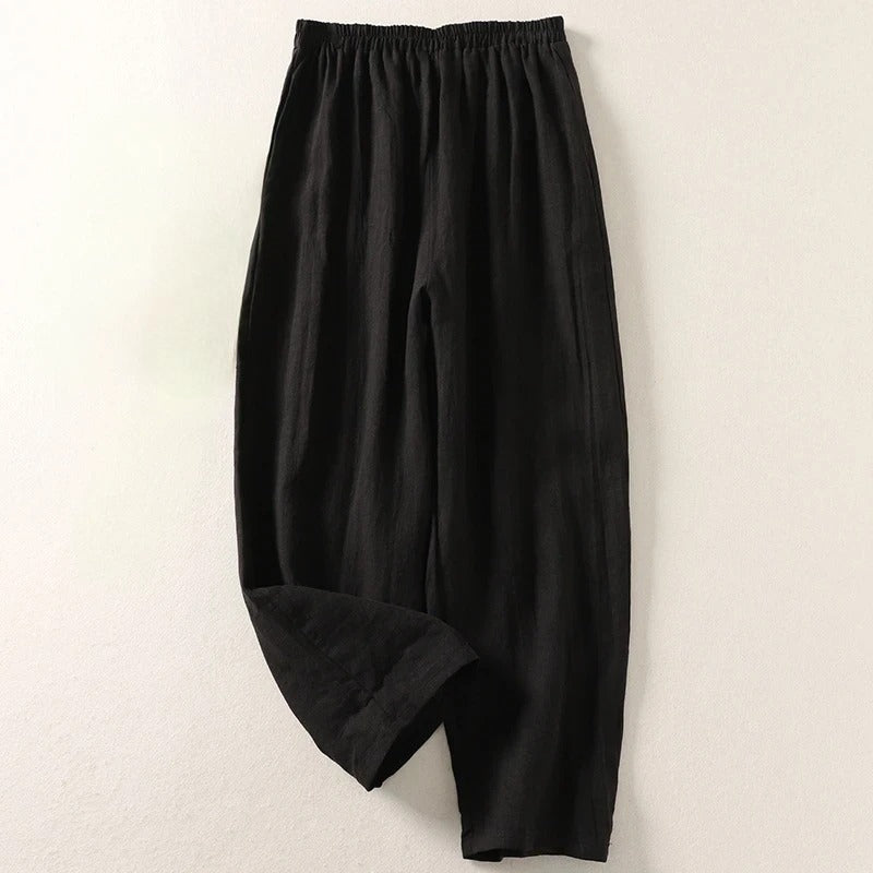Amalia™ - Pantalon fluide en coton et lin