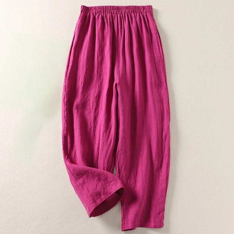 Amalia™ - Pantalon fluide en coton et lin