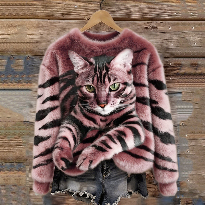 Marie™ | Pull doux motif chat élégant