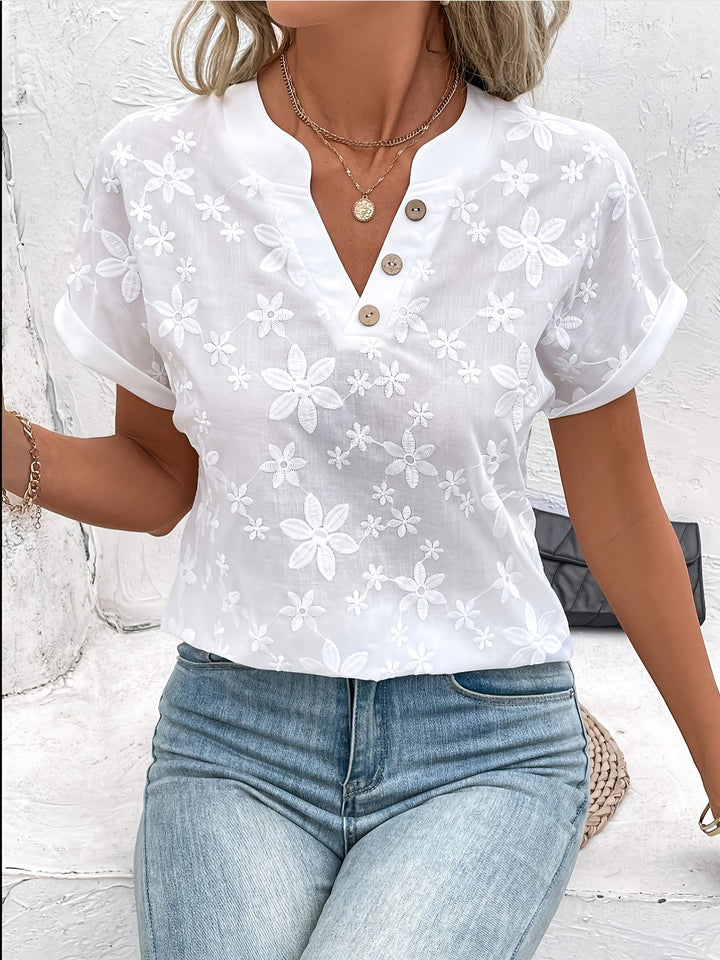 Fleur™ — Blouse estivale élégante à motif délicat