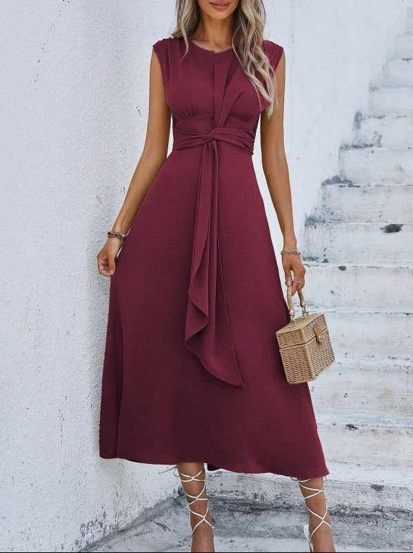 Éva – Robe midi fluide à taille ajustable