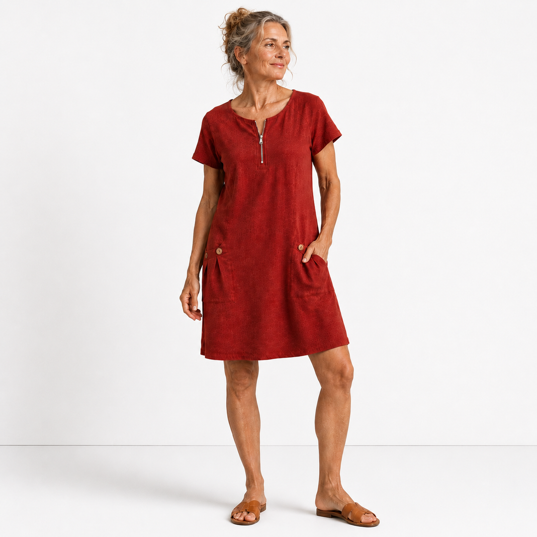Eliana - Robe décontractée en coton et lin