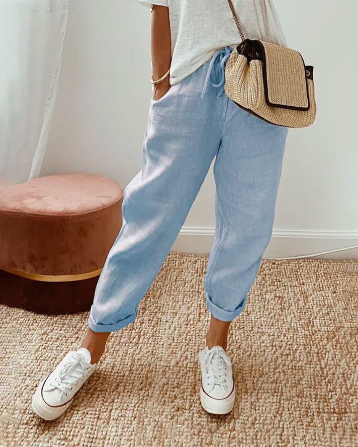 Lucie™ — Pantalon fluide en mélange coton et lin