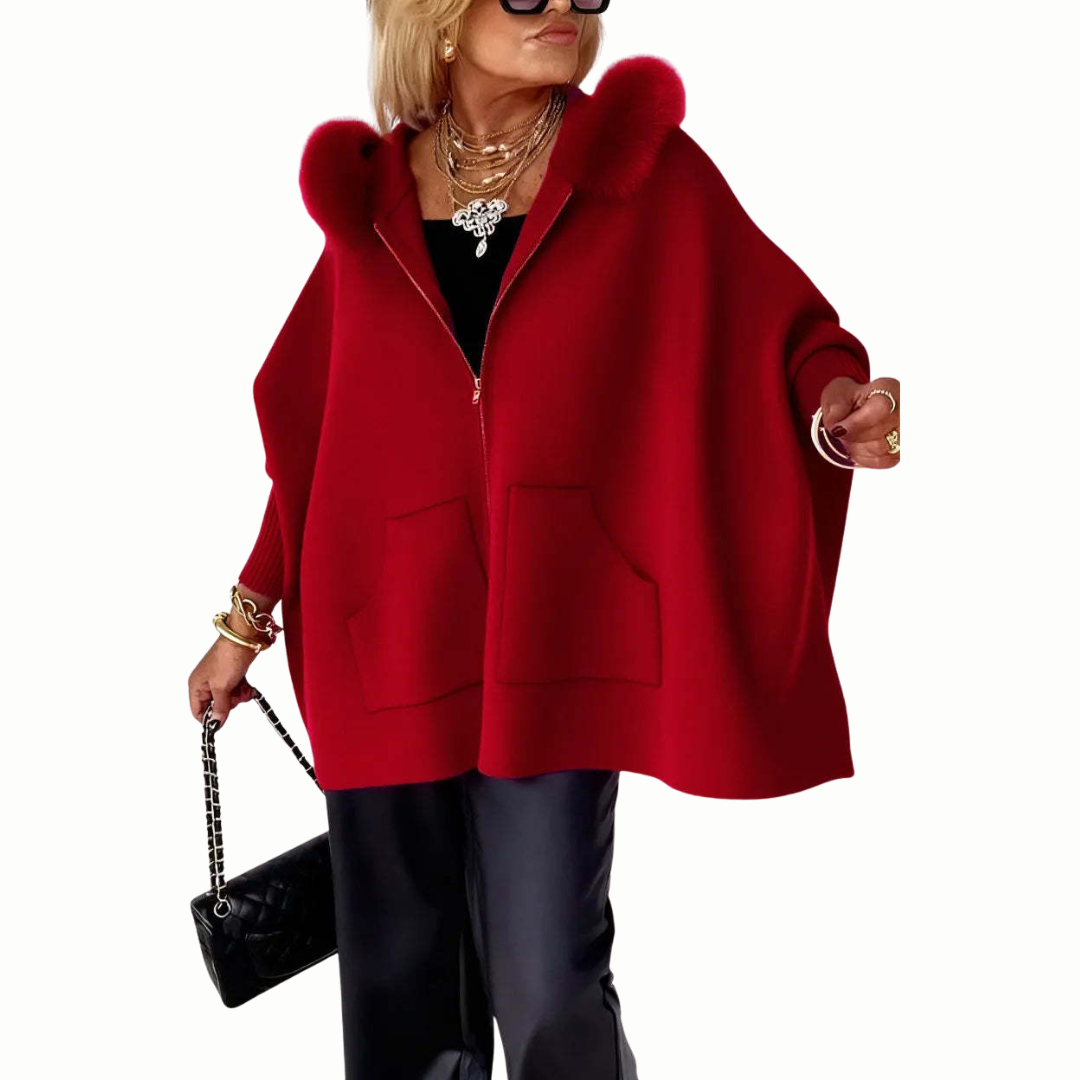 Isadora™ — Cape poncho rose élégance chaleureuse