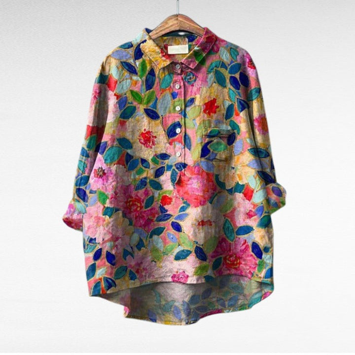 Rosélina™ — Chemise florale artistique fluide élégante