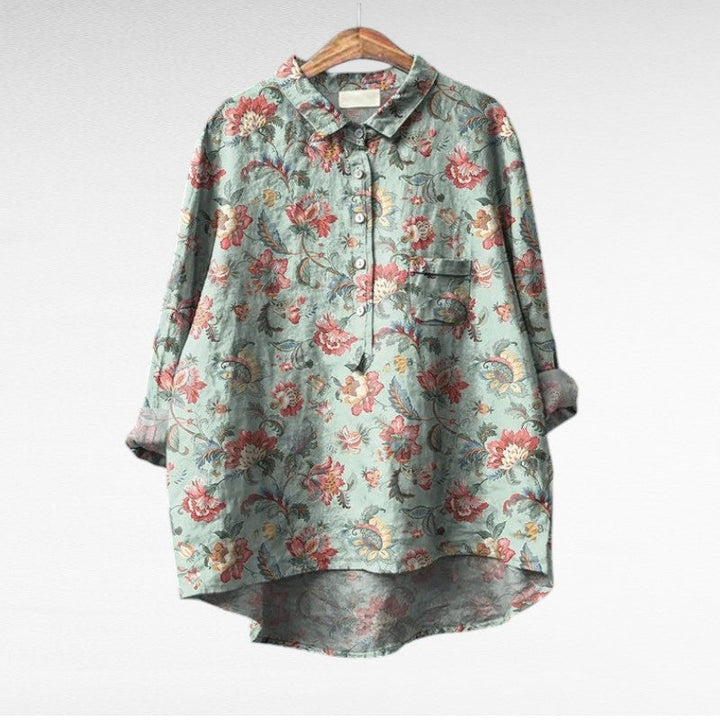 Rosélina™ — Chemise florale artistique fluide élégante