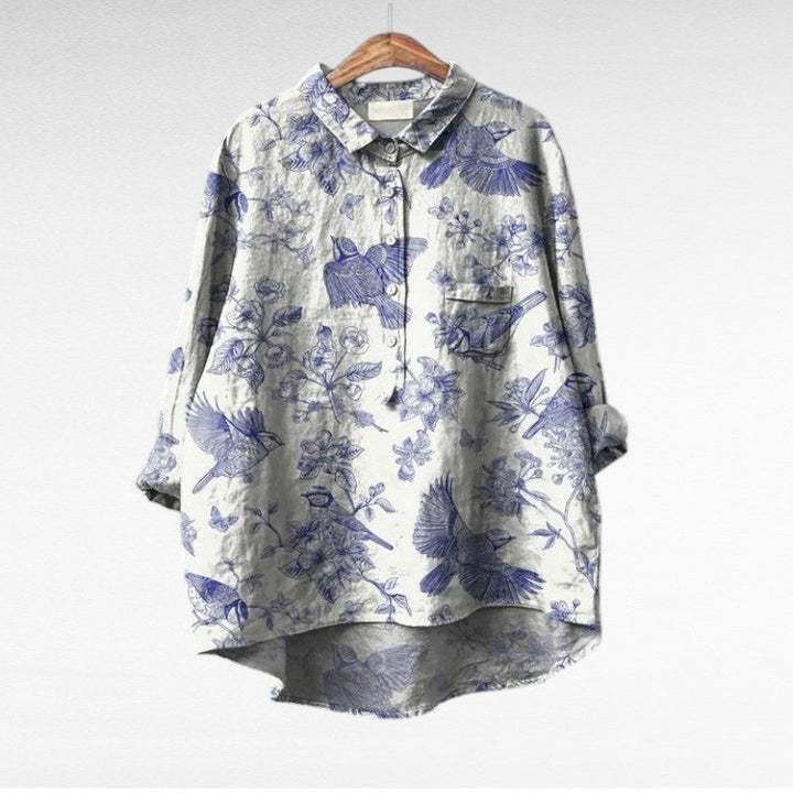 Rosélina™ — Chemise florale artistique fluide élégante