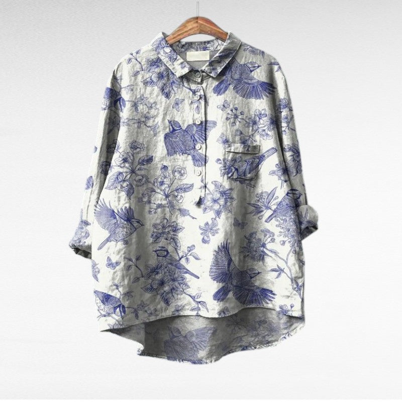 Rosélina™ — Chemise florale artistique fluide élégante