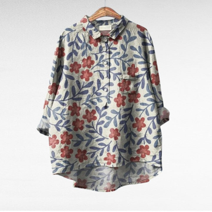 Rosélina™ — Chemise florale artistique fluide élégante