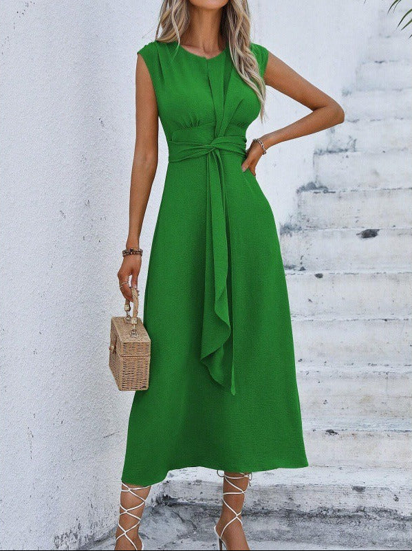 Éva – Robe midi fluide à taille ajustable