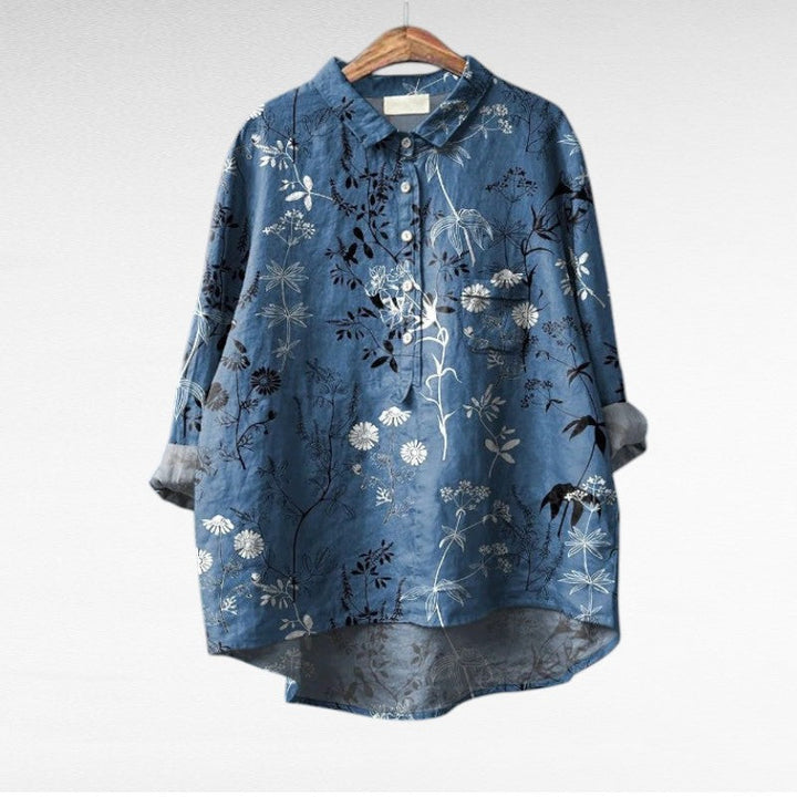 Rosélina™ — Chemise florale artistique fluide élégante
