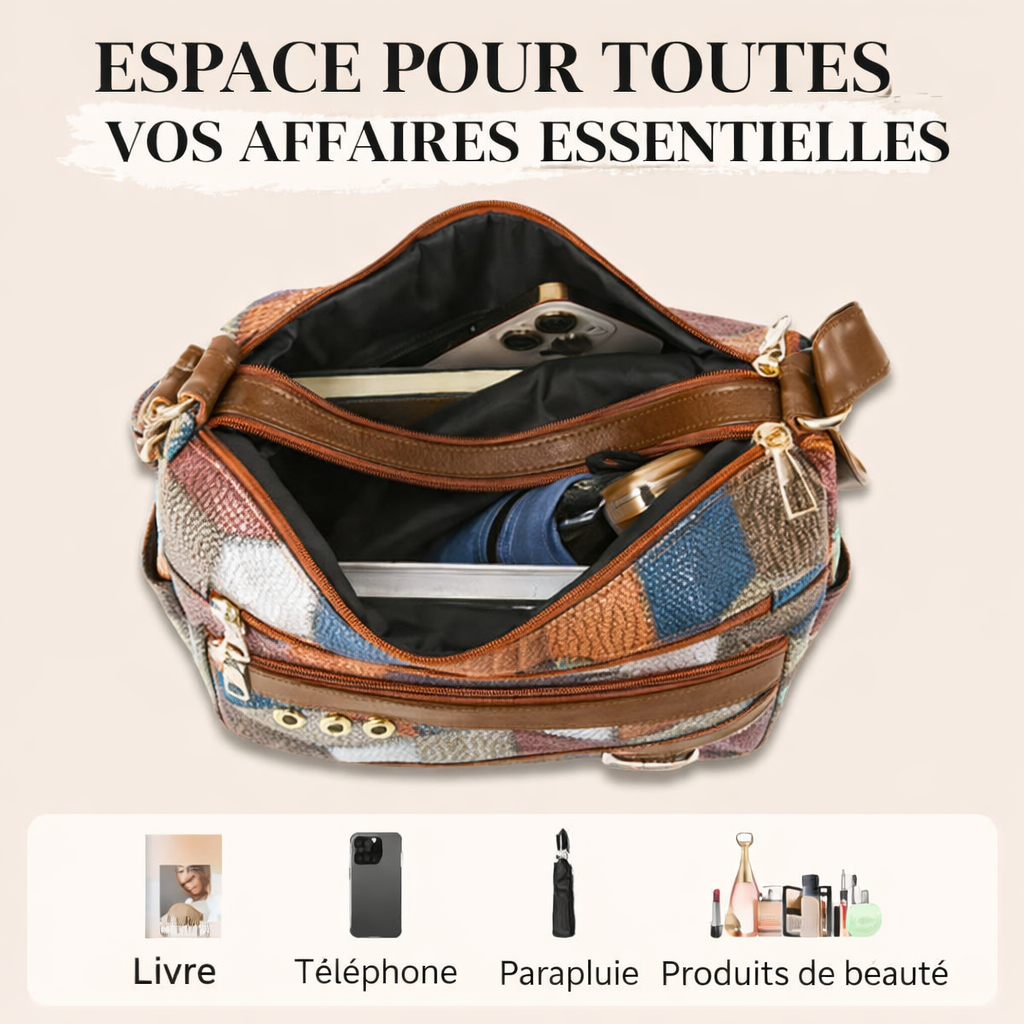 Éléonore™ — Sac bandoulière patchwork élégant intemporel