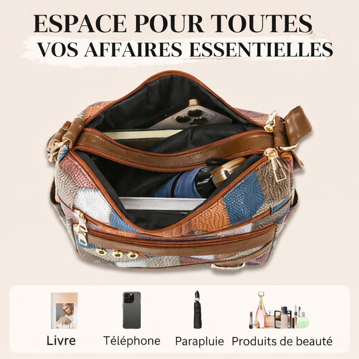 Éléonore™ — Sac bandoulière patchwork élégant intemporel