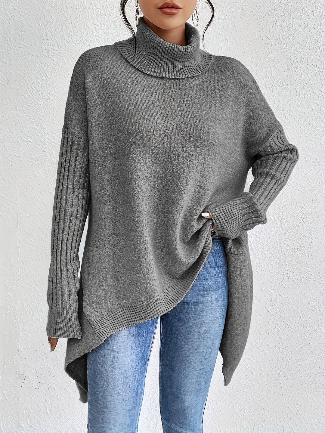 Léïna™ – Le Pull Col Montant Doux & Décontracté