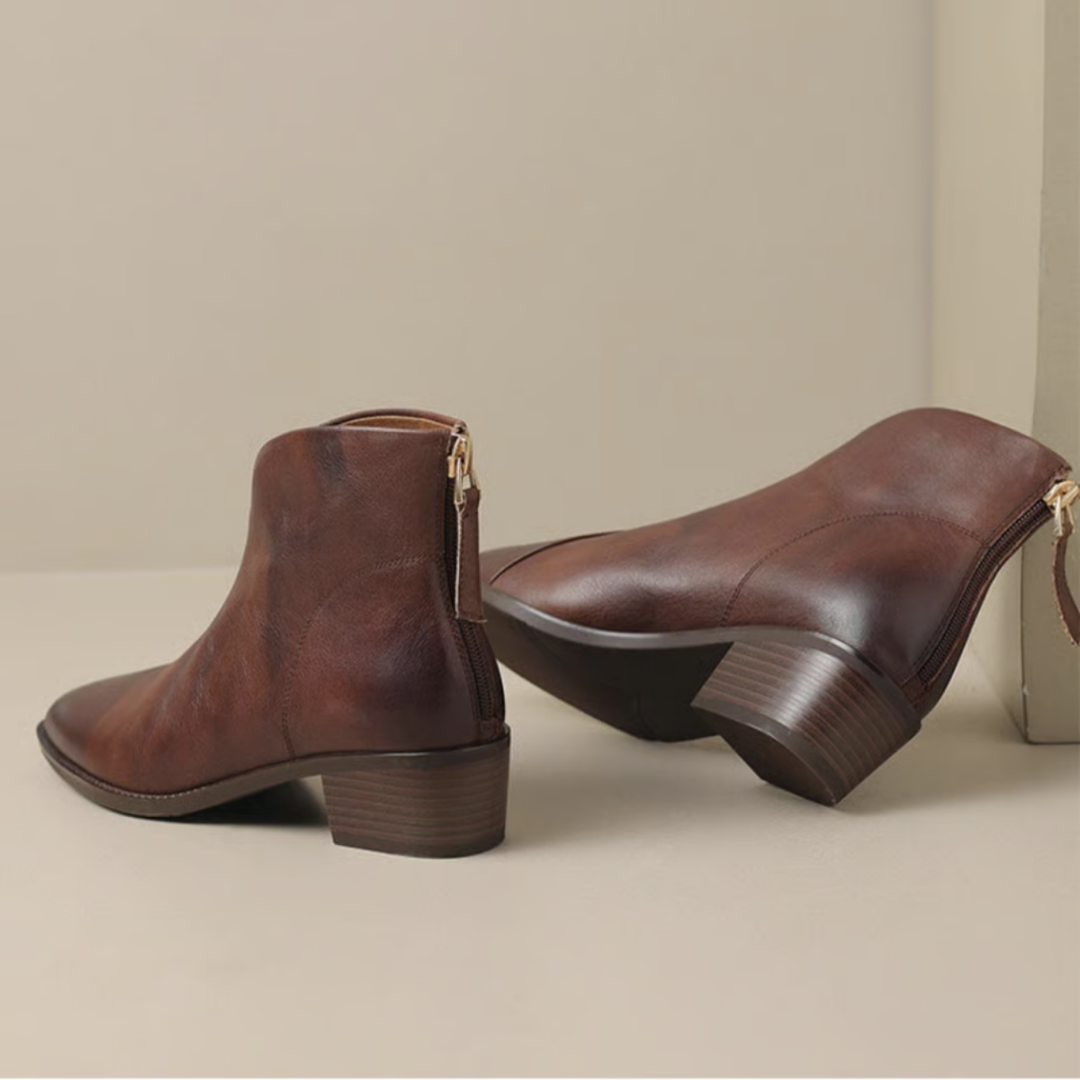 Camille™ – Les Bottines de Luxe à Talon Bas