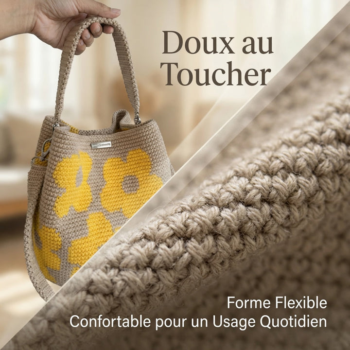 Zéphyrine™ — Sac crochet bohème pompon artisanal charme naturel