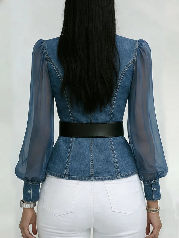 Séraphine™ — Blouse élégante cintrée avec ceinture raffinée