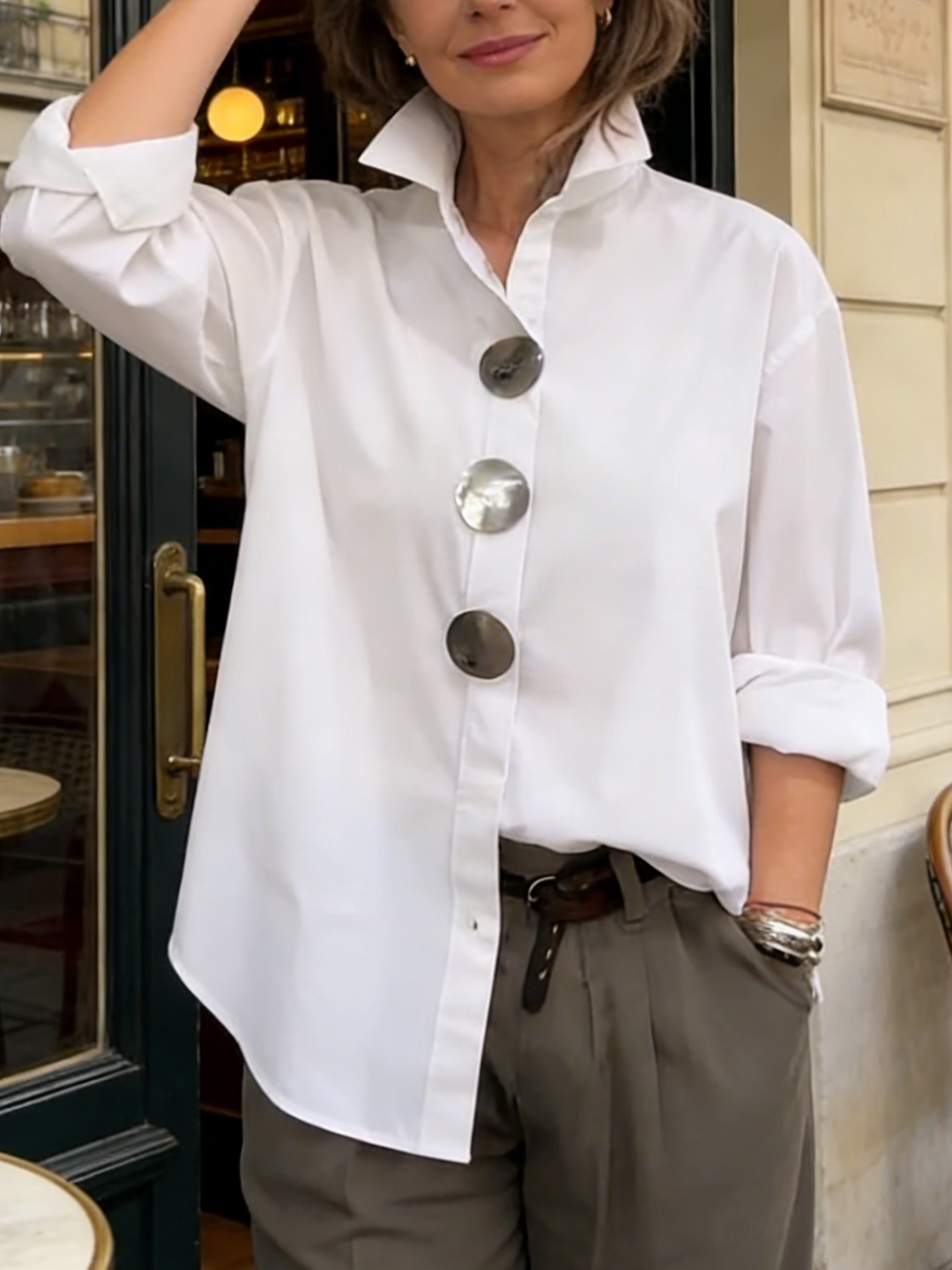 Ariana™ — Chemisier élégant en soie et coton