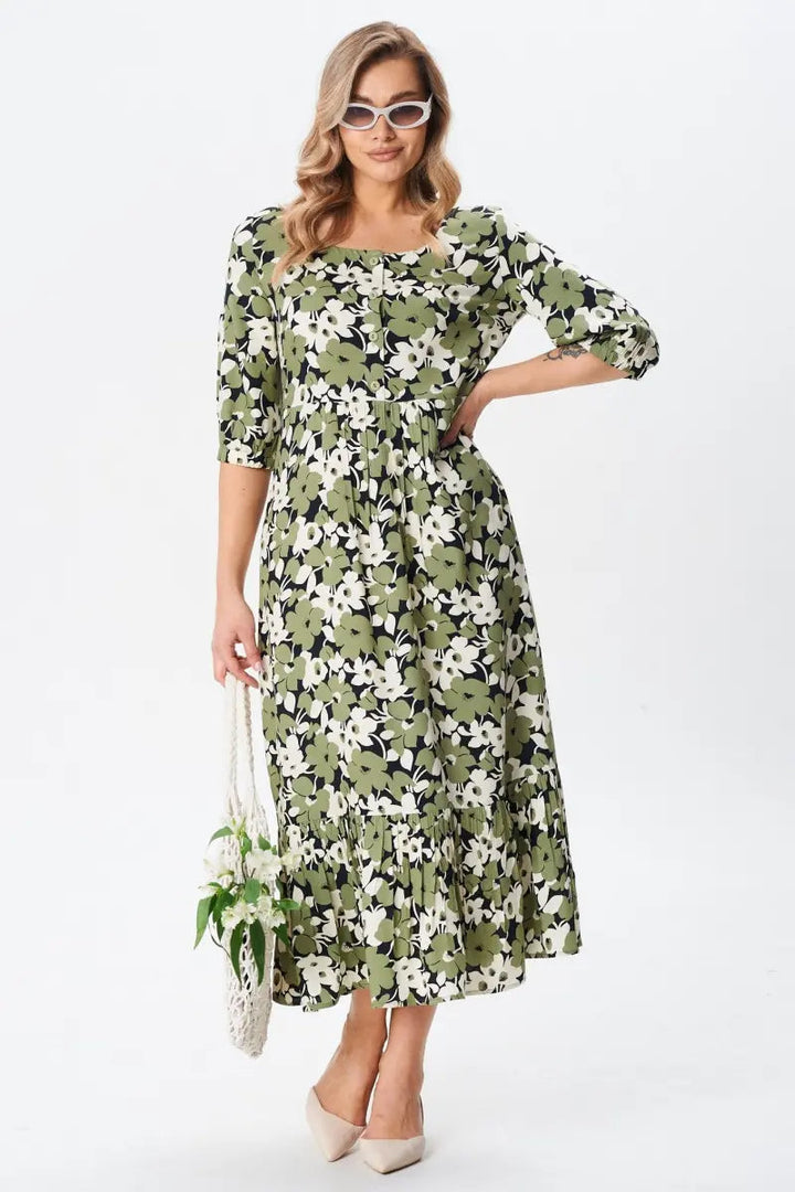 Florine™ — Robe midi florale élégante et féminine