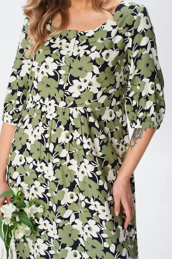 Florine™ — Robe midi florale élégante et féminine