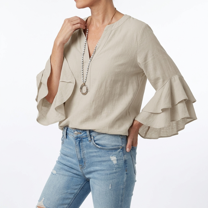 Mélorisse™ — Blouse fluide manches volantées élégantes