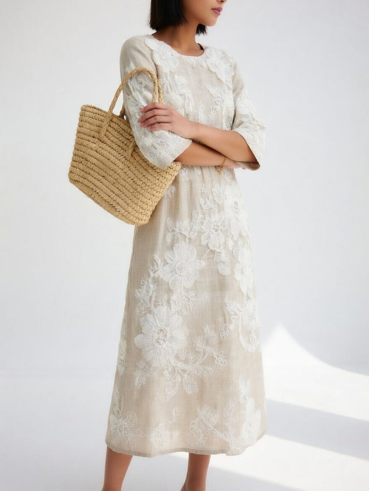 Florésia™ — Robe midi florale fluide élégante