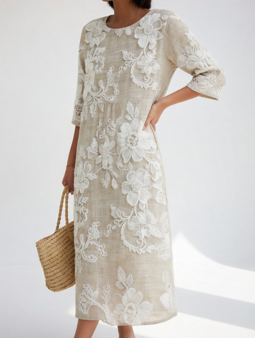 Florésia™ — Robe midi florale fluide élégante