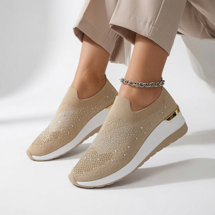 Brillantine™ — Sneaker plateforme strass enfiler élégante