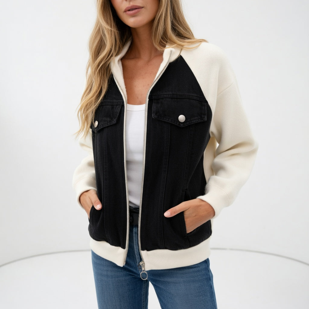 Coraline™ — Veste casual contrastée élégance moderne