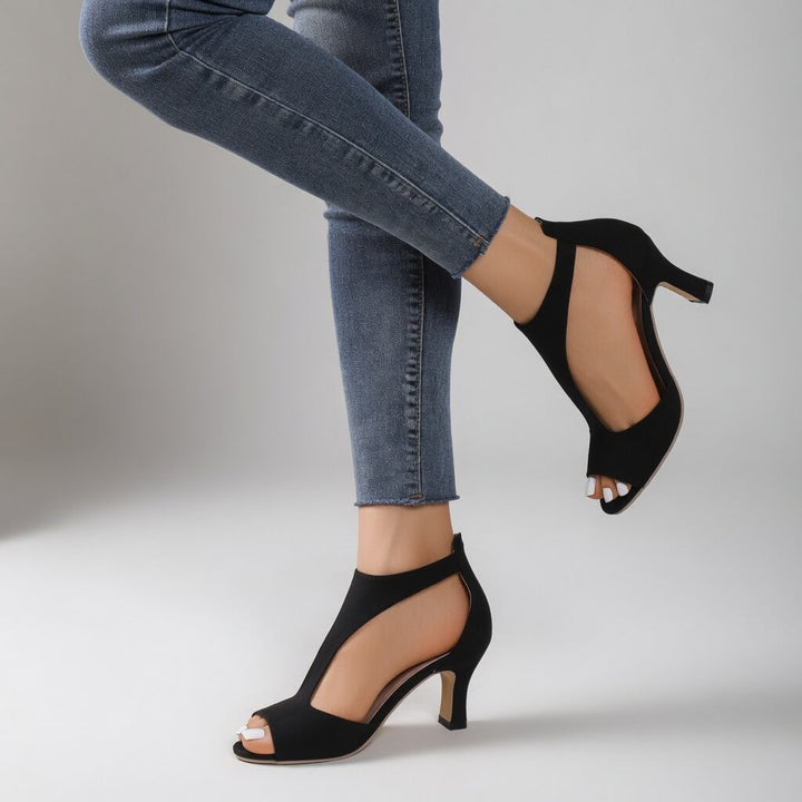 Damienne™ – Sandale talon suède, élégance de soirée