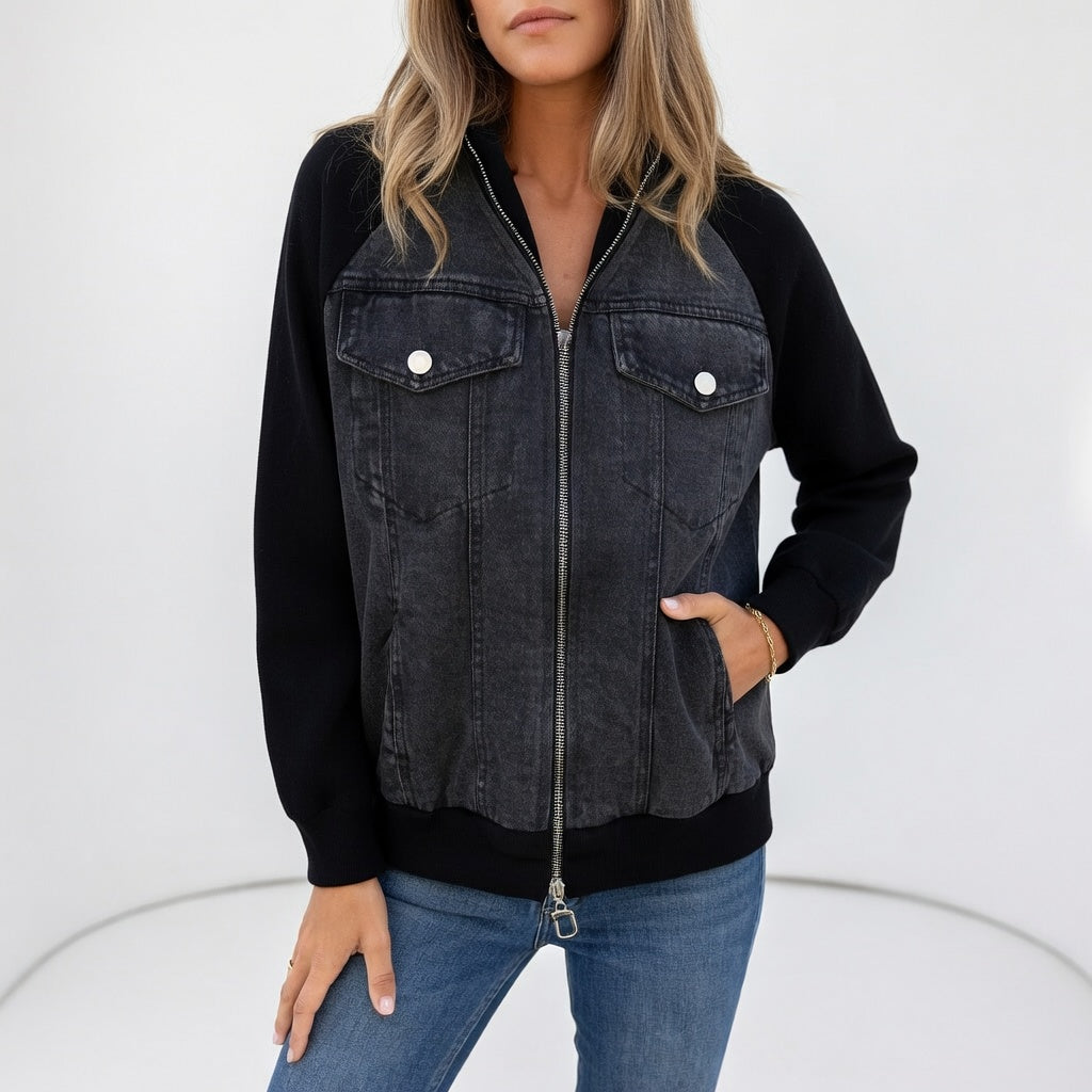 Coraline™ — Veste casual contrastée élégance moderne