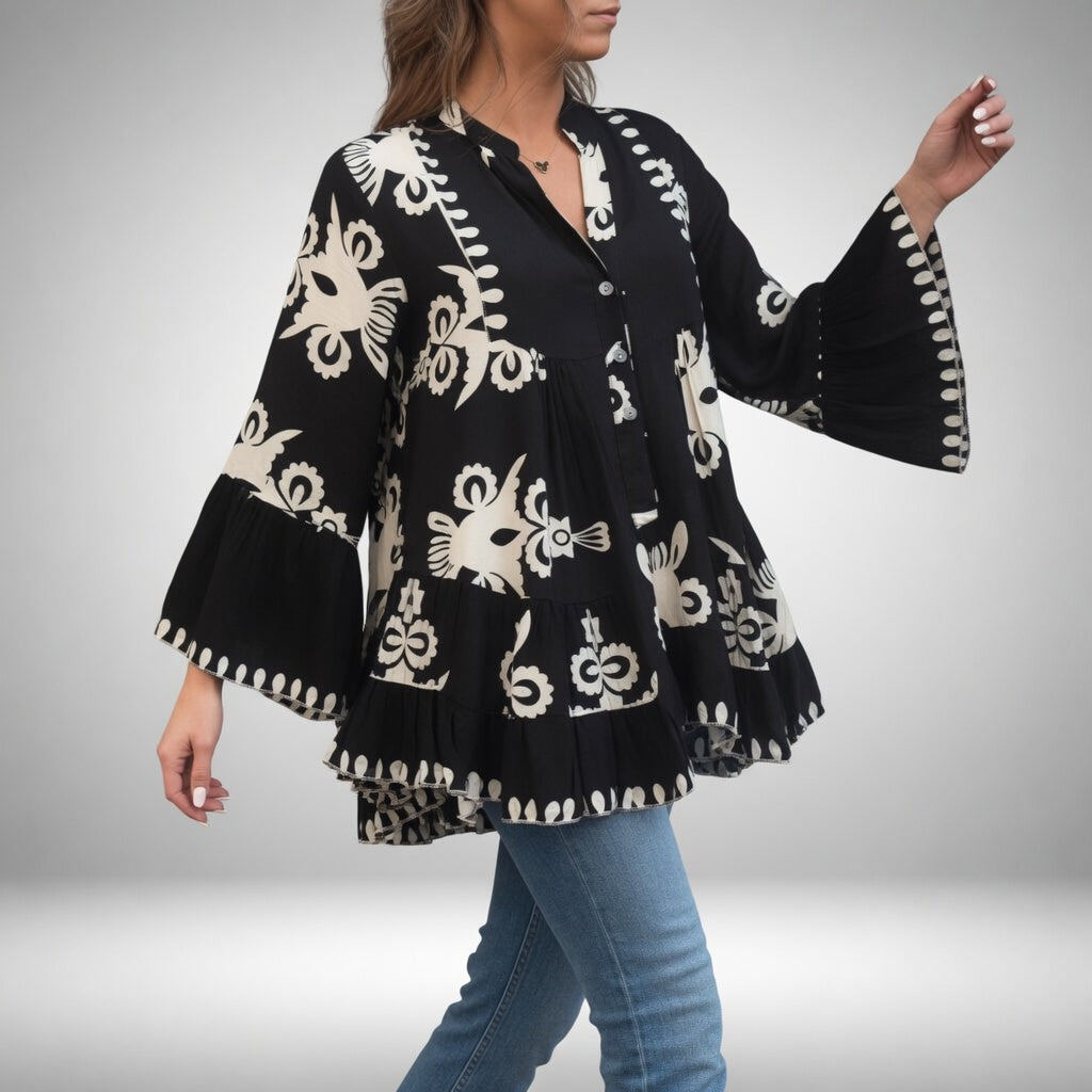 Théodeline™ – Blouse brodée bohème, féminité éclatante