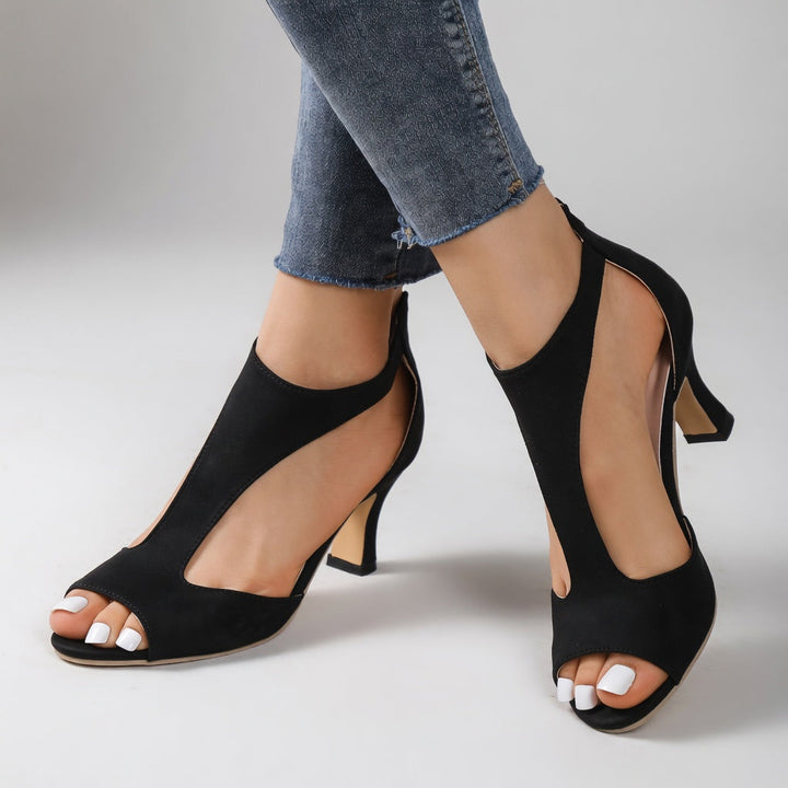 Damienne™ – Sandale talon suède, élégance de soirée