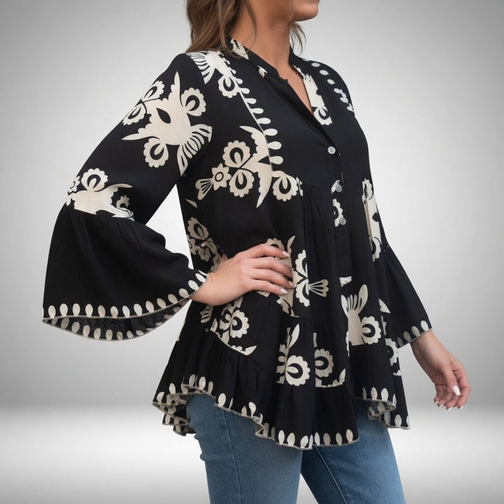 Théodeline™ – Blouse brodée bohème, féminité éclatante