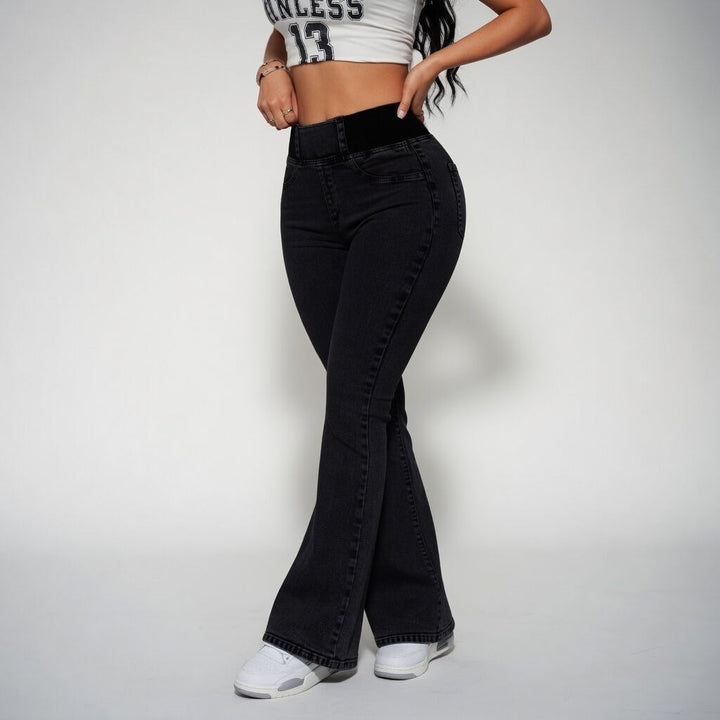Véryliane™ — Jean flare taille haute sculptant