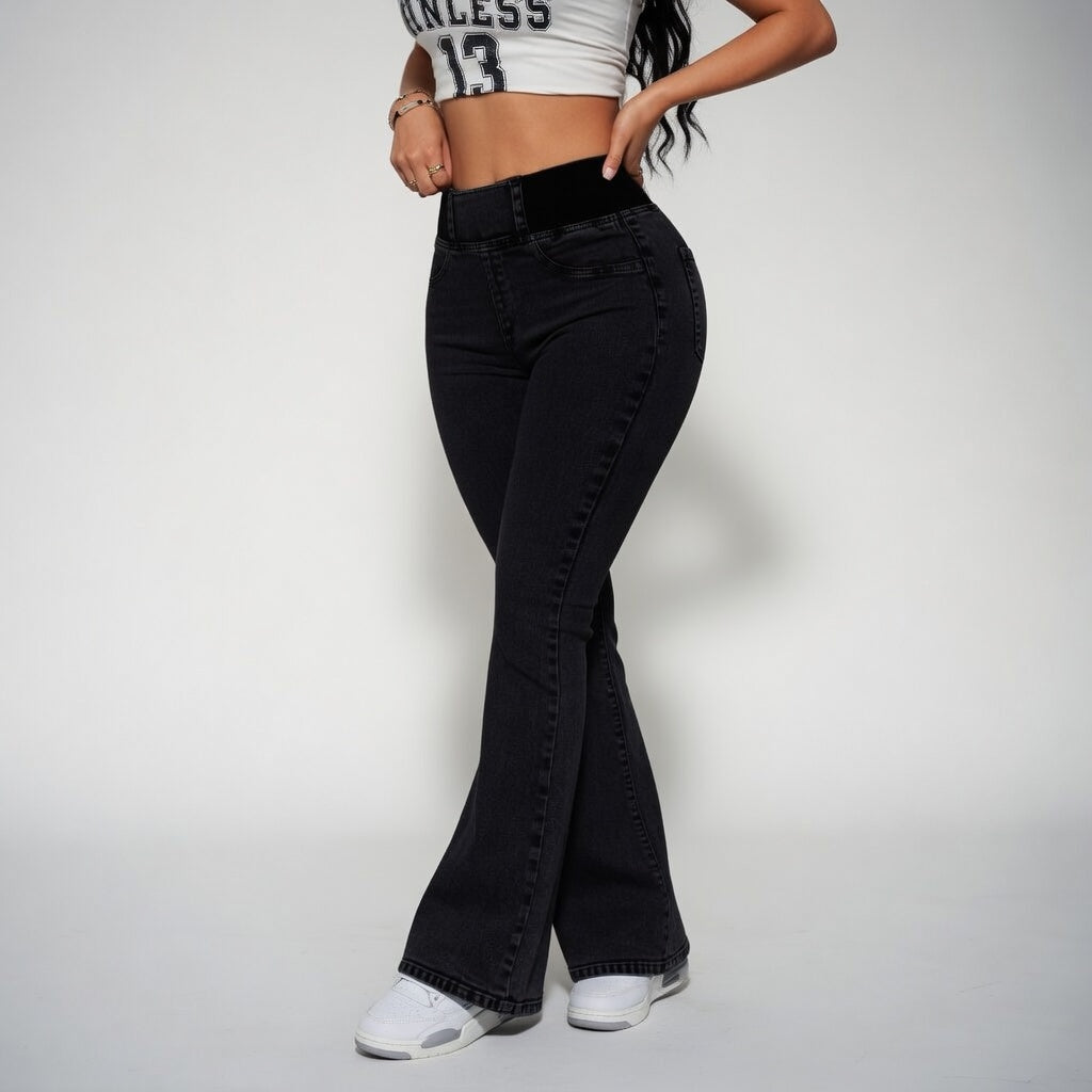 Véryliane™ — Jean flare taille haute sculptant