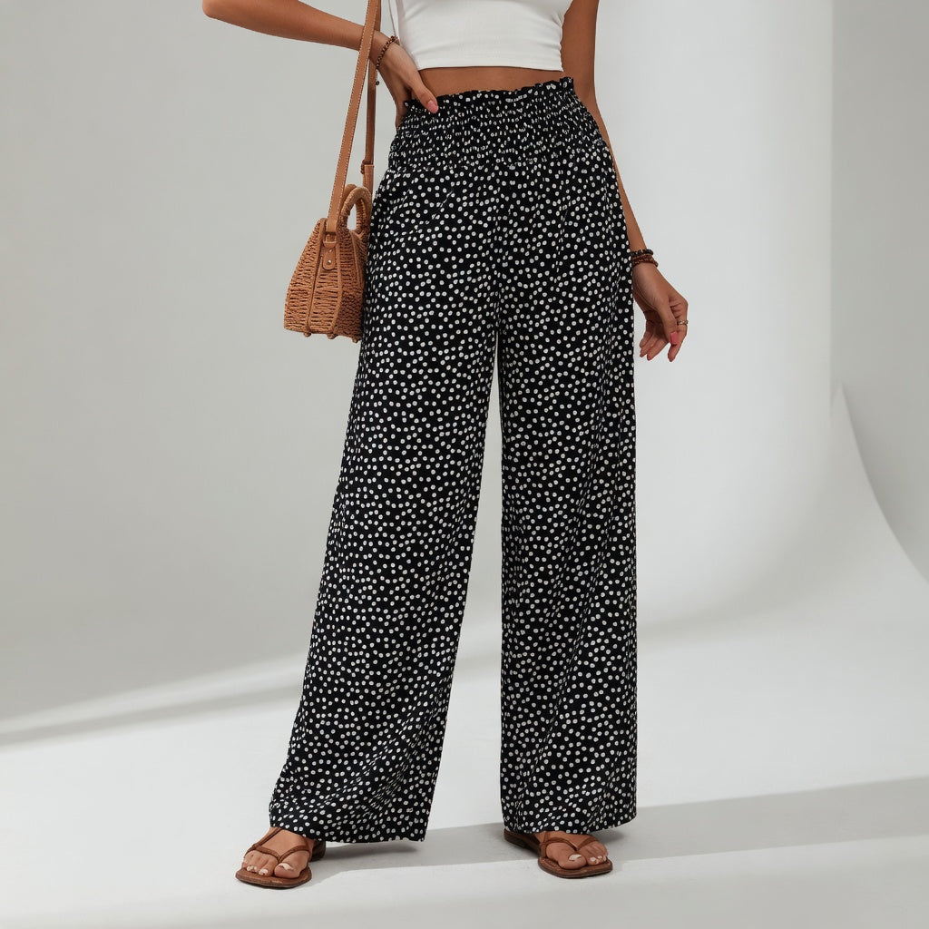 Cléophine™ — Pantalon fluide imprimé taille confortable