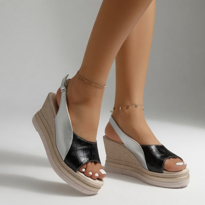 Cyrielle™ — Sandale compensée espadrille chic allure estivale