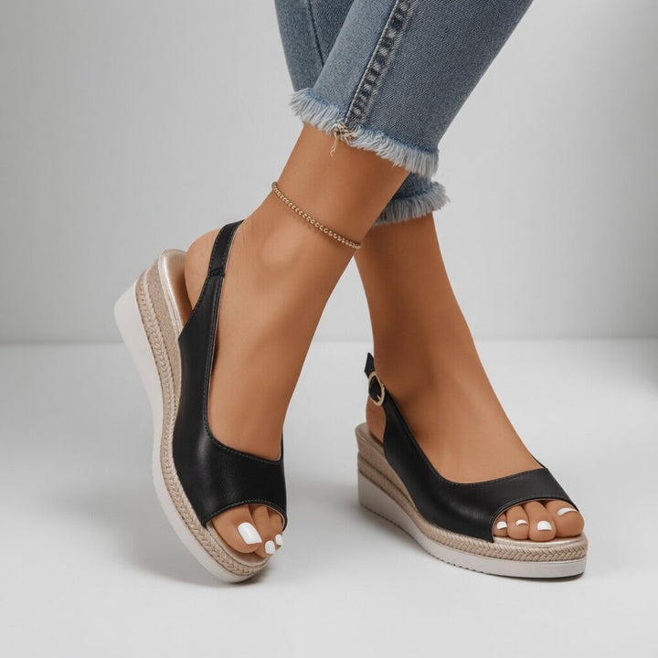 Cyrielle™ — Sandale compensée espadrille chic allure estivale
