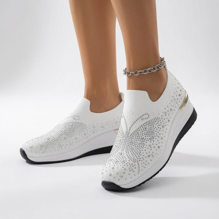 Brillantine™ — Sneaker plateforme strass enfiler élégante