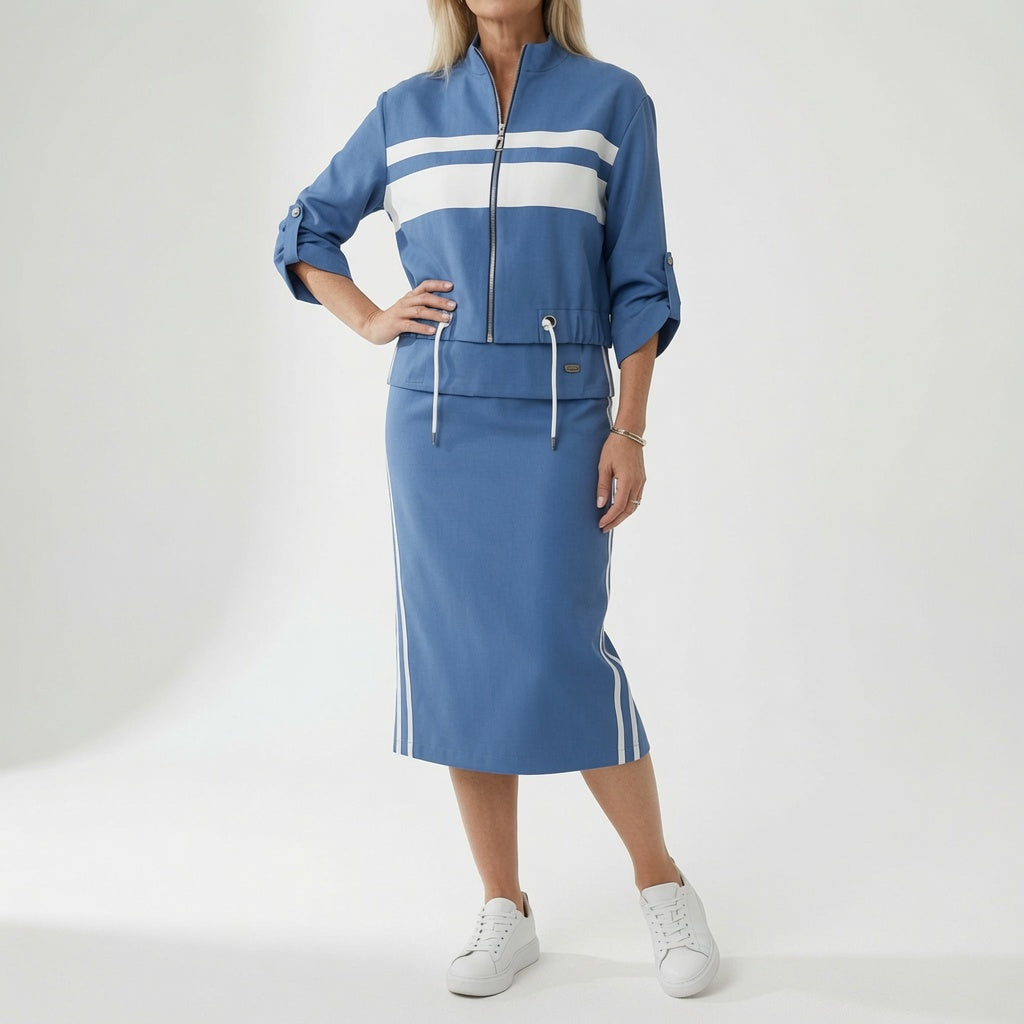 Bérénice™ — Ensemble crop top et jupe midi coordonné
