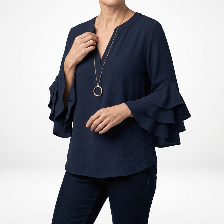 Mélorisse™ — Blouse fluide manches volantées élégantes