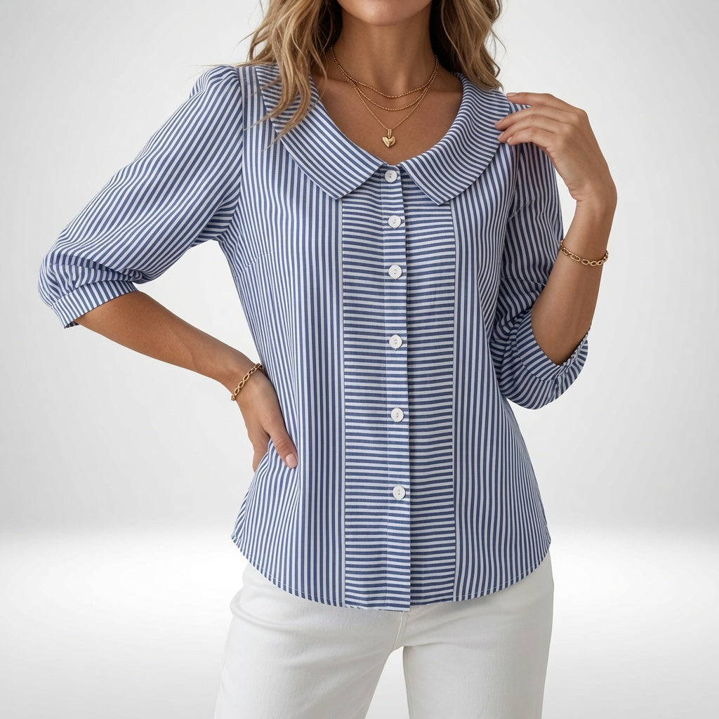 Zélie™ — Blouse à manches bouffantes rayée élégante