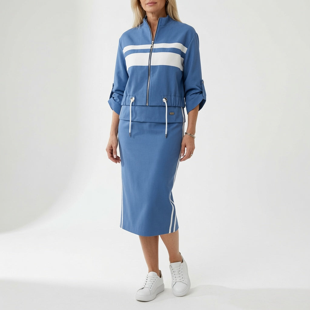 Bérénice™ — Ensemble crop top et jupe midi coordonné