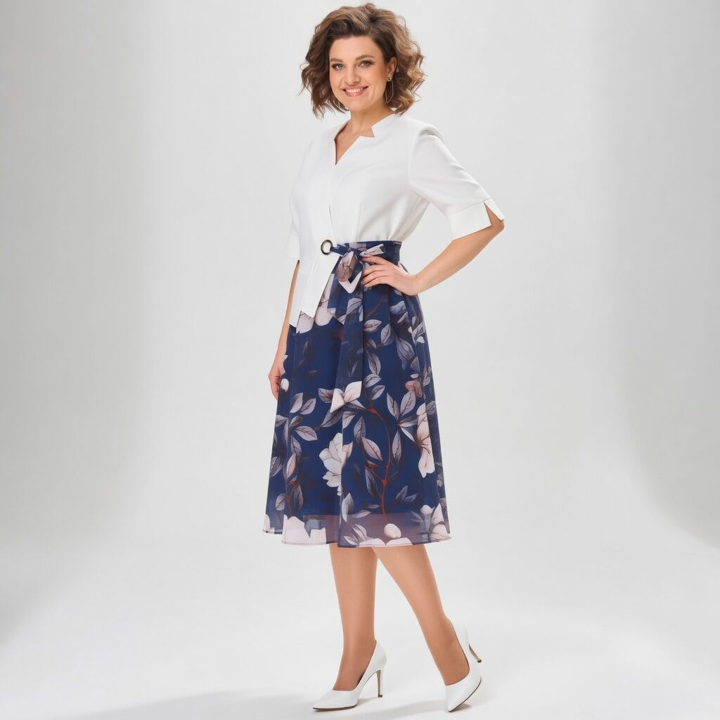 Mélusine™ — Ensemble jupe florale élégance romantique